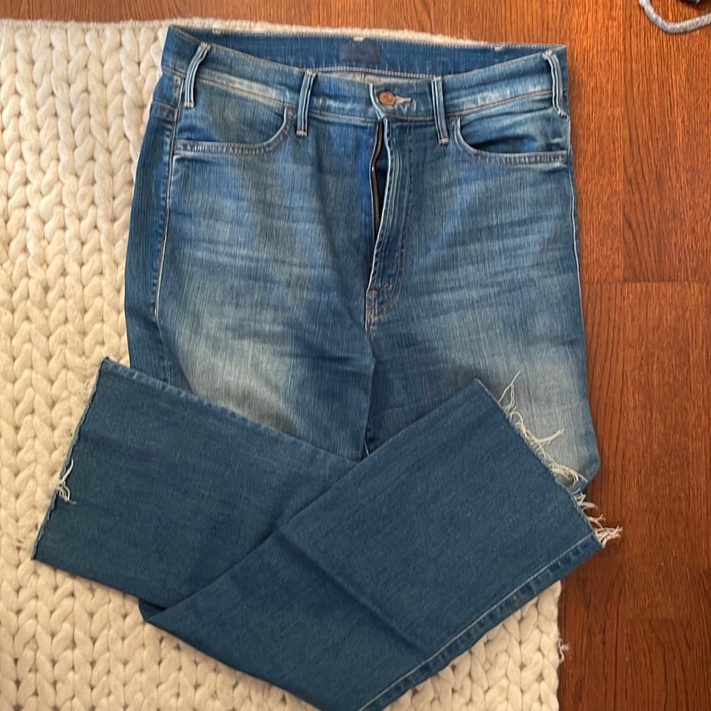 Mother “the hustler ankle fray” jean